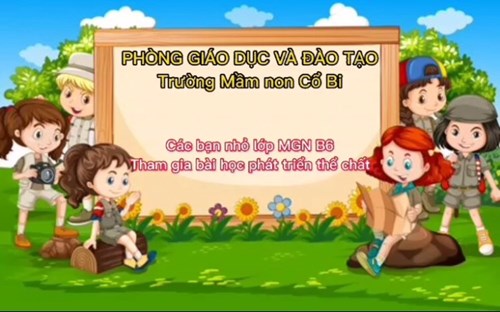 các bé lớp B5 thể dục